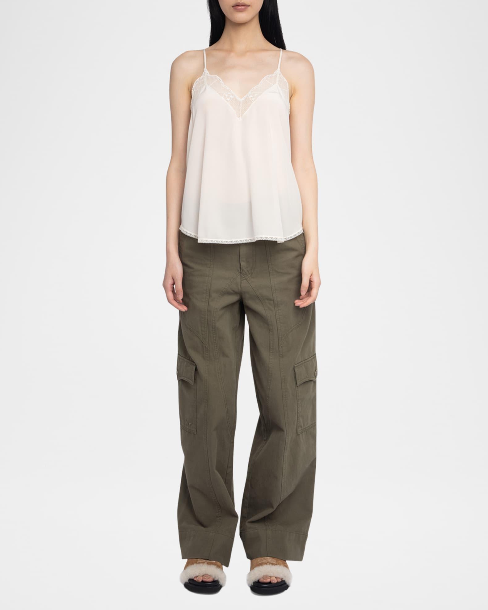 Christy Lace-Trim Crepe de Chine Cami Product Image