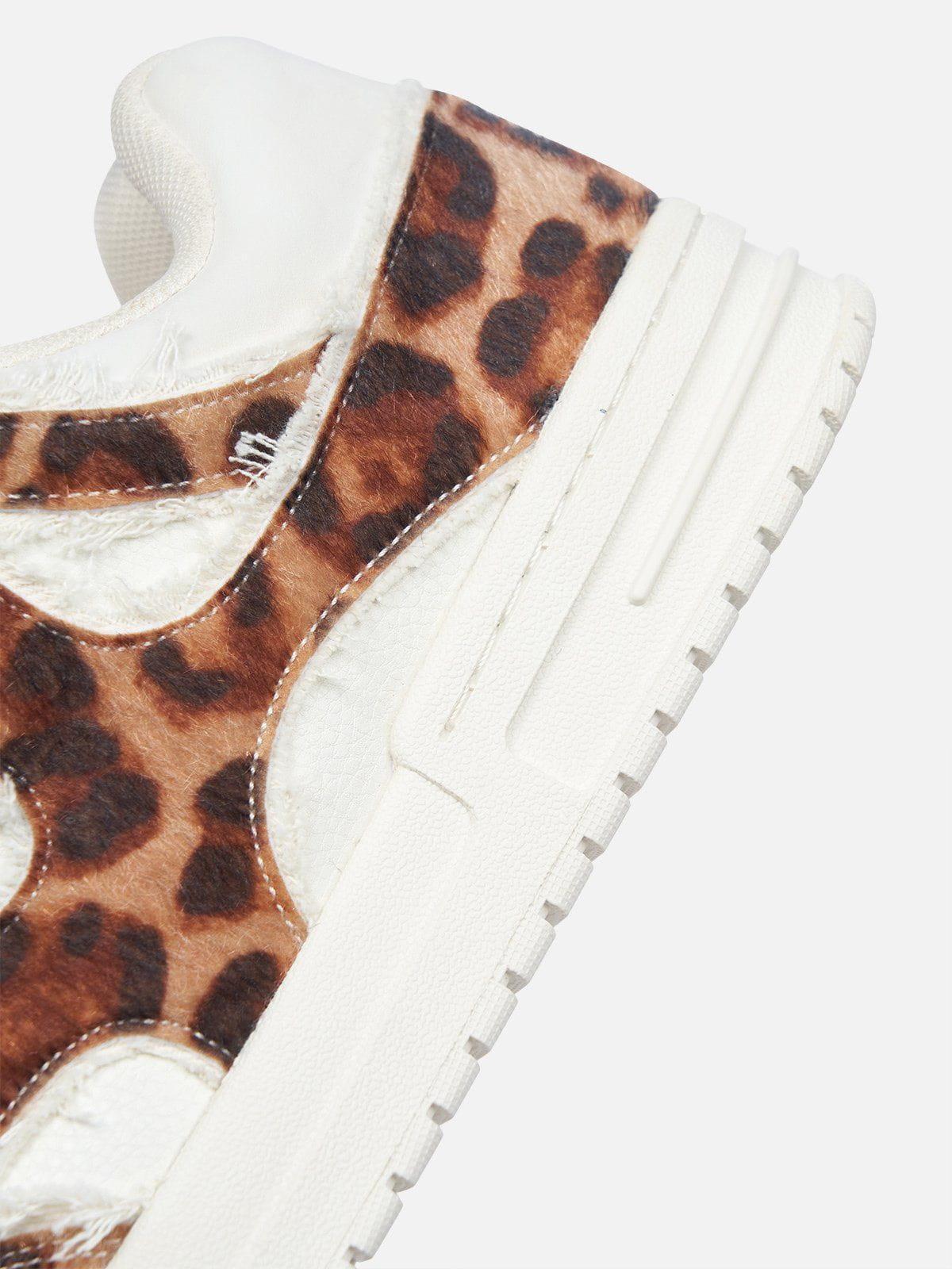 StarryClimb Leopard Print Patchwork Skate Shoes [Recommended By @regi._.mac] Product Image