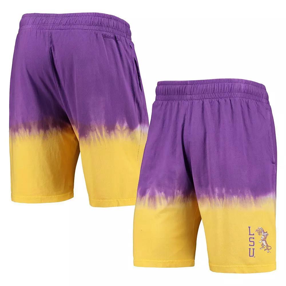 Men's Mitchell & Ness Purple/Gold LSU Tigers Tie-Dye Shorts, Size: XL Product Image
