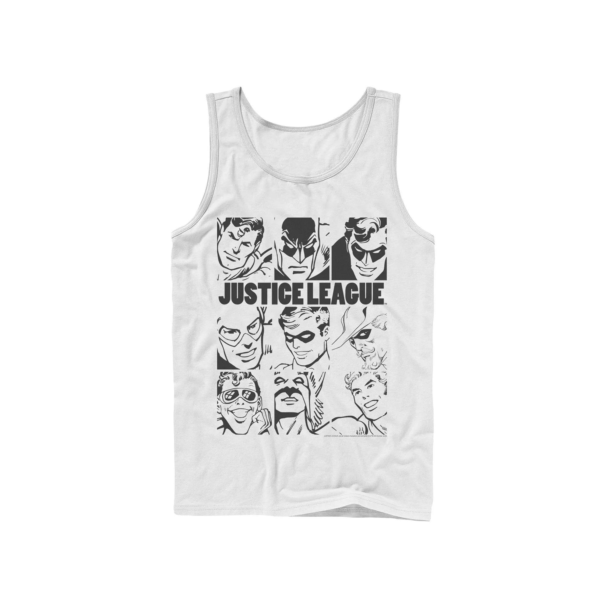 Mens DC Comics Justice League Group Shot Panel Poster Tank Top Athletic Grey Product Image
