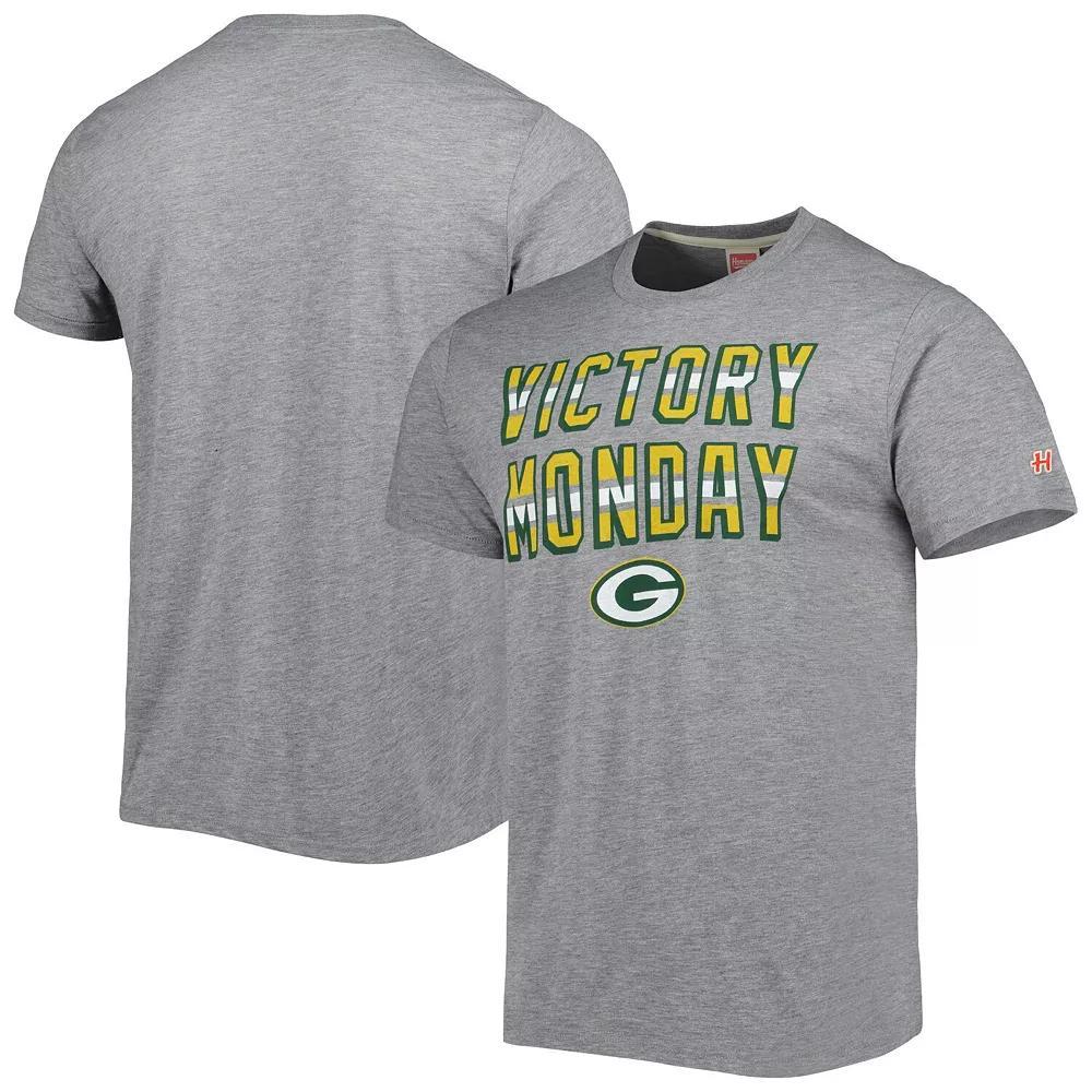 Men's Homage Gray Green Bay Packers Victory Monday Tri-Blend T-Shirt, Size: Large, Grey Product Image