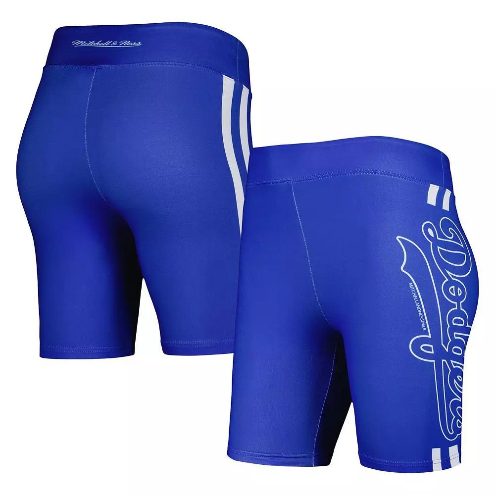 Women's Mitchell & Ness Royal Los Angeles Dodgers Biker Shorts, Size: Small, Blue Product Image