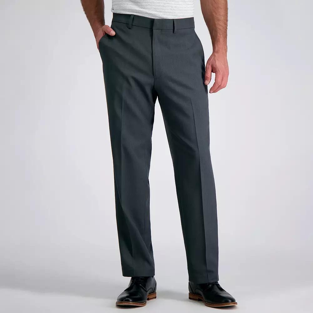 Men's Haggar® Travel Performance Tailored-Fit Stretch Flat-Front Suit Pants, Size: 36X30, Dark Gray Grey Product Image