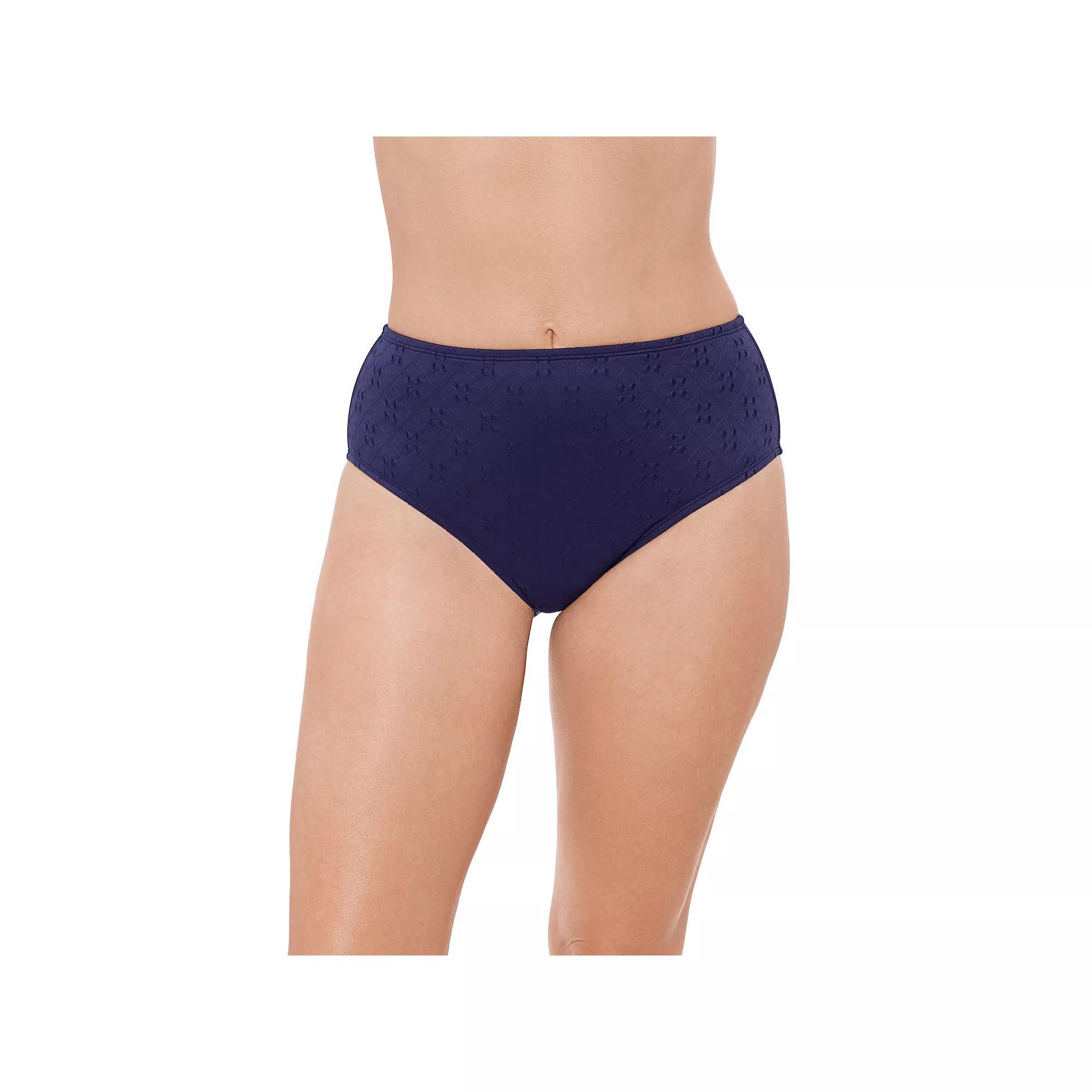 Women's Draper James Waist Minimizer High Waist Bikini Bottoms, Size: XS, Blue Product Image