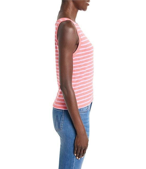 NIC + ZOE Knit Stripe Print Boat Neck Sleeveless Tank Product Image