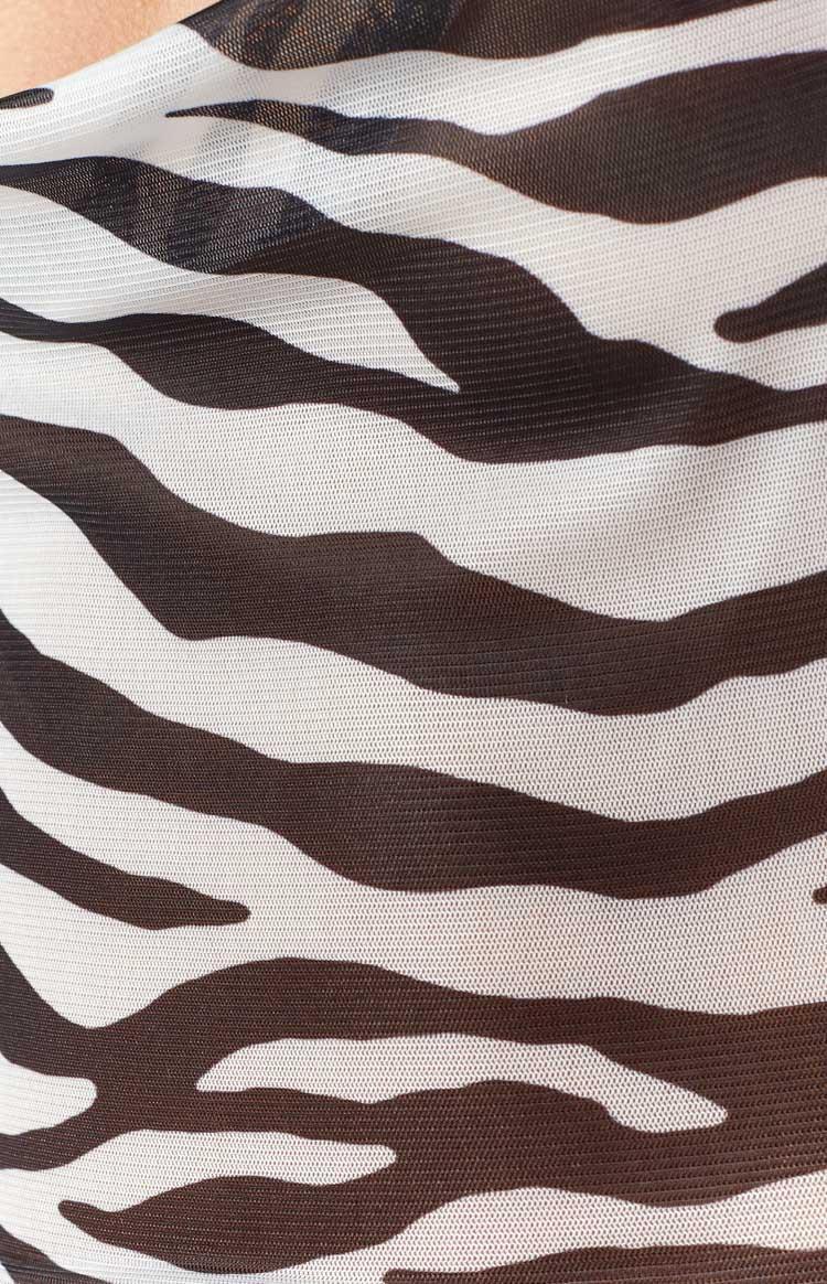 Parker White Print Mesh Dress Product Image