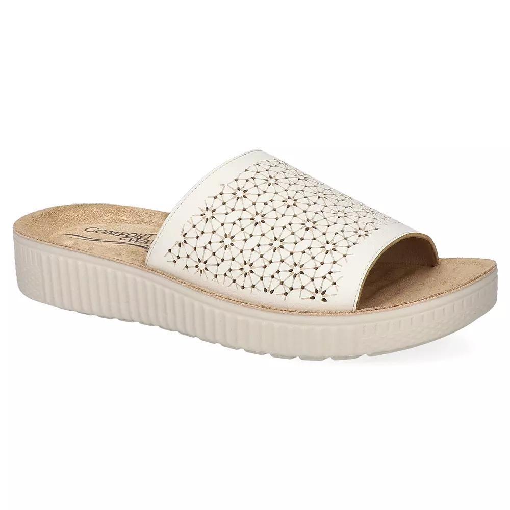 Easy Street Ivey Comfort Women's Platform Slide Sandals, Size: 8.5, White Product Image