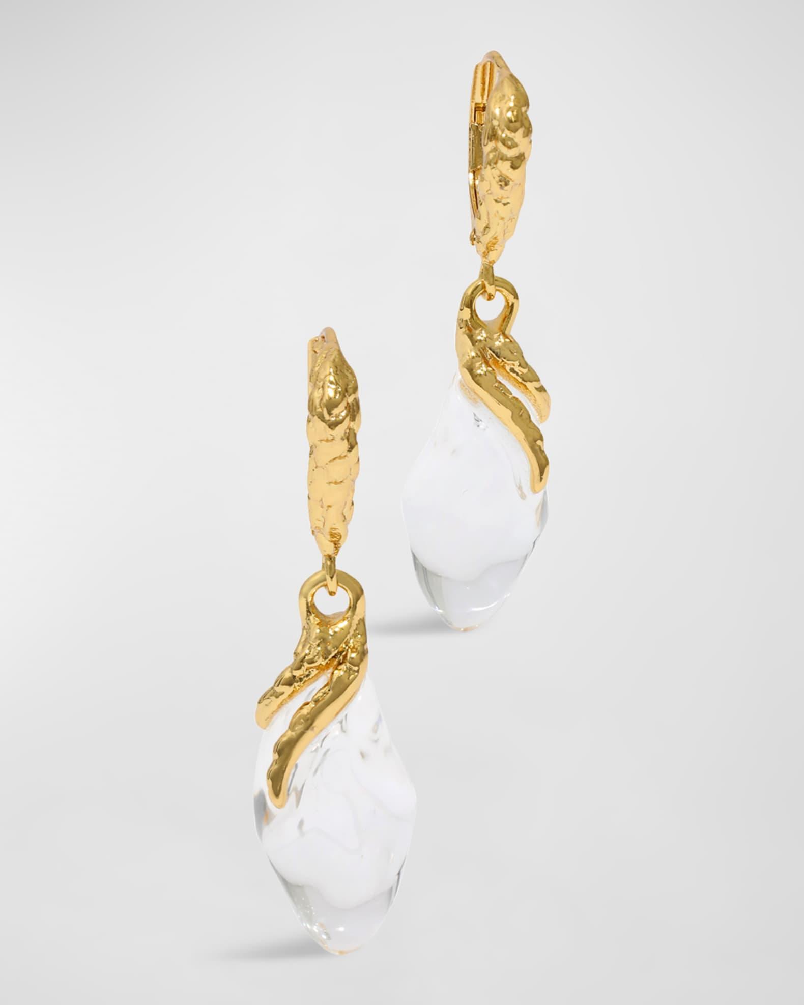 Liquid Vine Lucite Raindrop Leverback Earrings Product Image