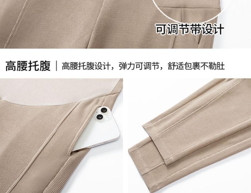 Maternity High Waist Plain Cropped Tapered Pants Product Image