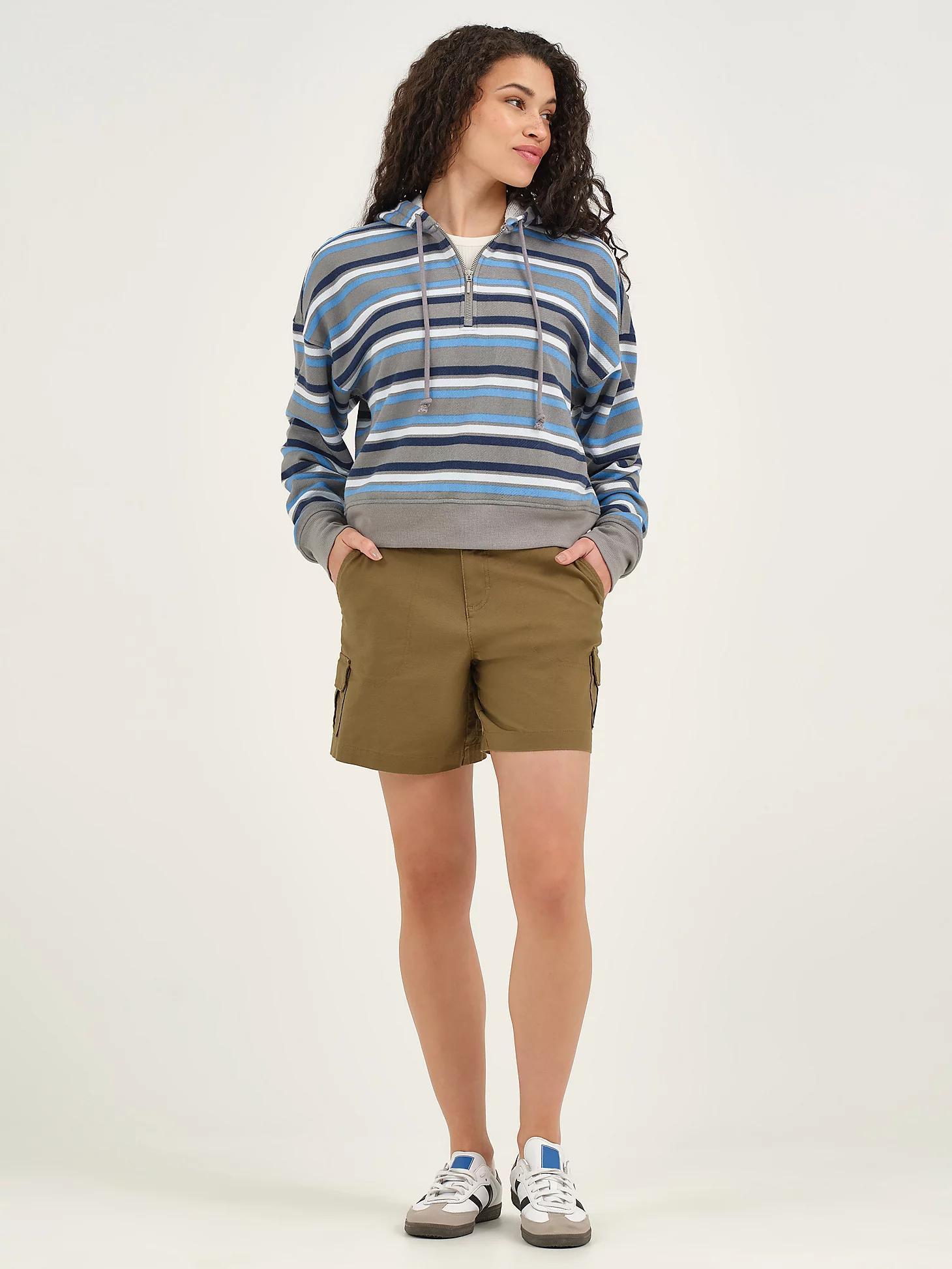 Women's Stripe Quarter Zip Sweatshirt | Women's Tops & Tees | Lee® Product Image