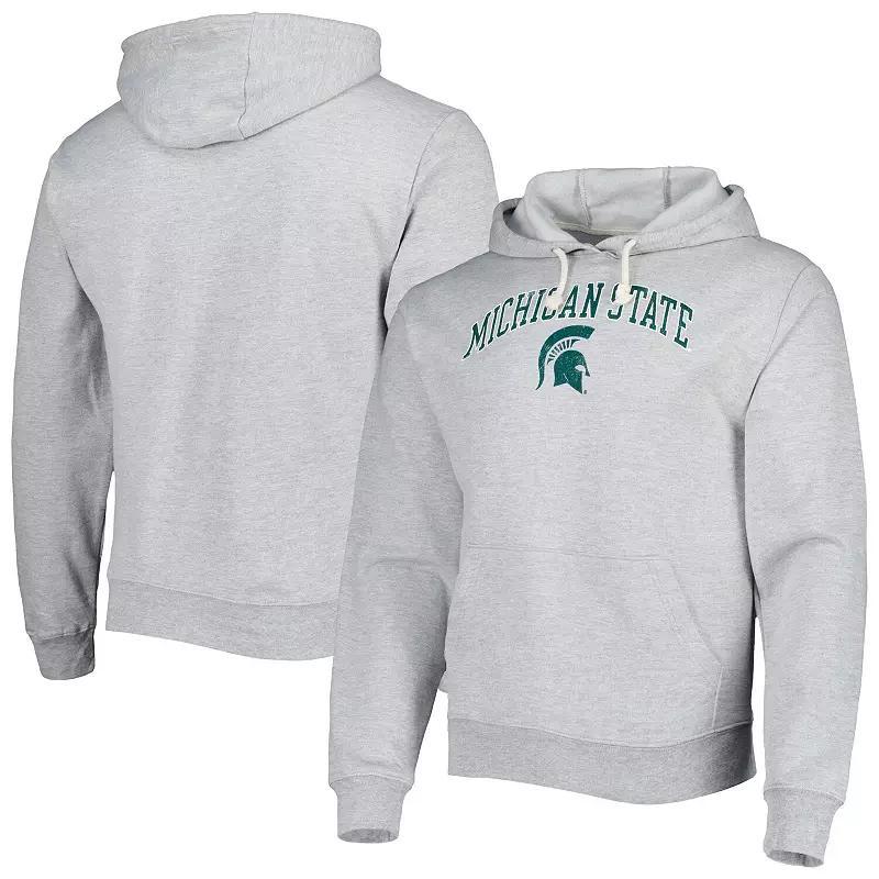 Men's League Collegiate Wear Heather Gray Michigan State Spartans Arch Essential Pullover Hoodie, Size: XL, Grey Product Image
