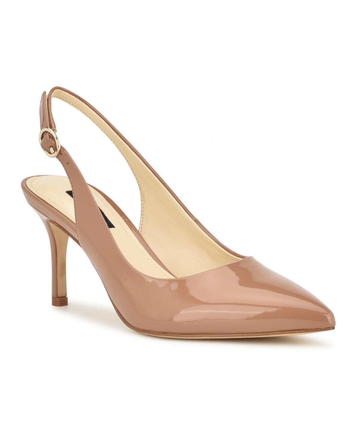 Nine West Menora Women's Sling Back Pumps, Size: 8.5, Ivory Patent Product Image