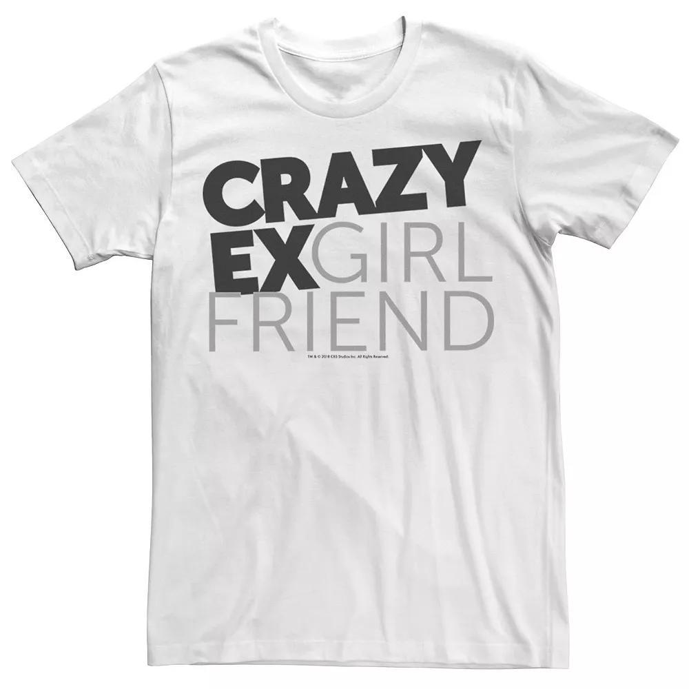 Men's Crazy Ex Girlfriend Black And Grey Font Tee, Size: Medium, White Product Image