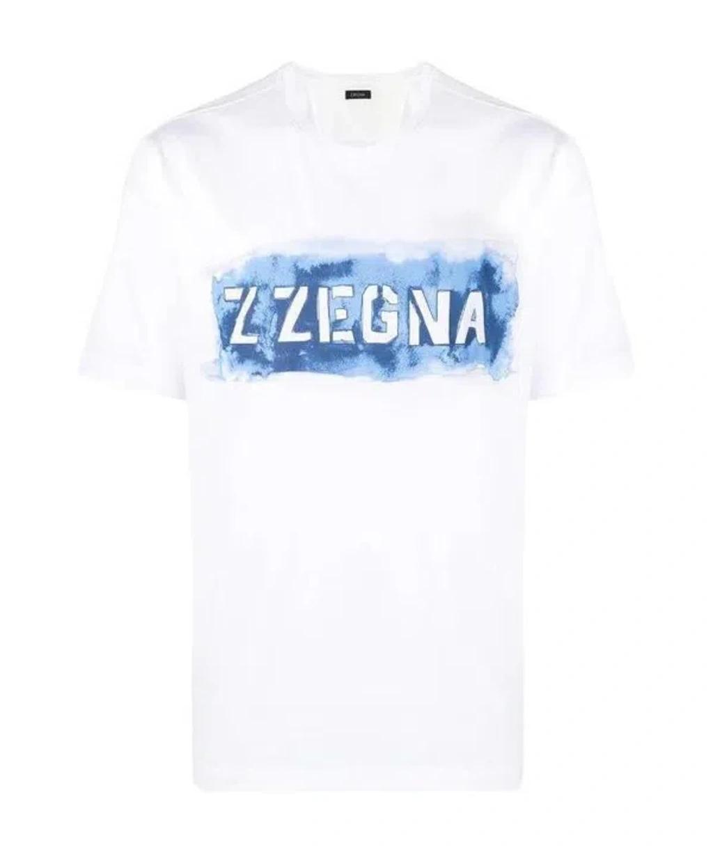 ZEGNA Logo T-shirt In White Product Image