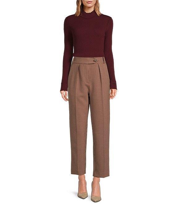 Tara Jarmon Paseo Woven Houndstooth Print Flat Front Pant Product Image