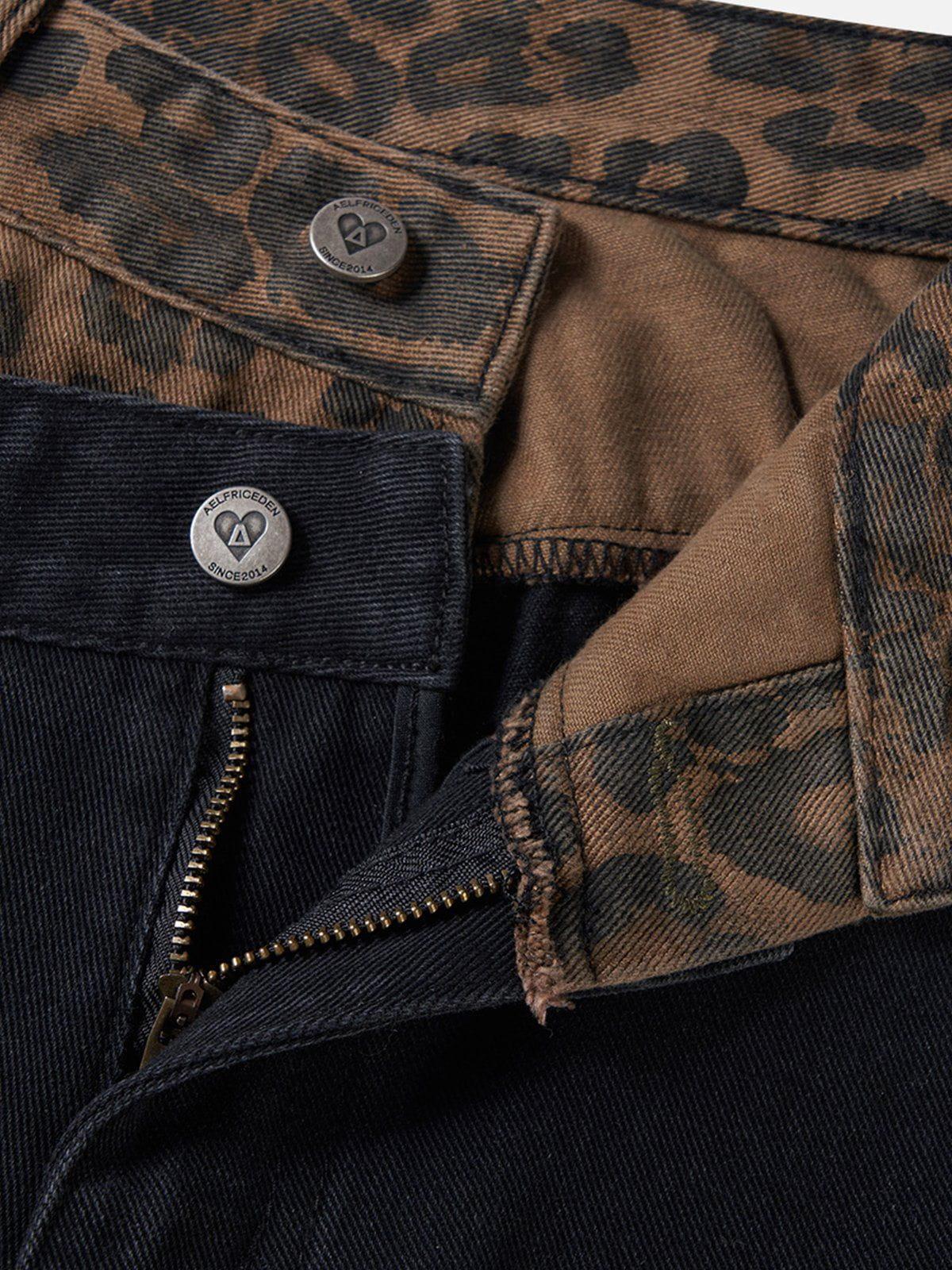 Aelfric Eden Leopard Print Baggy Jeans Product Image