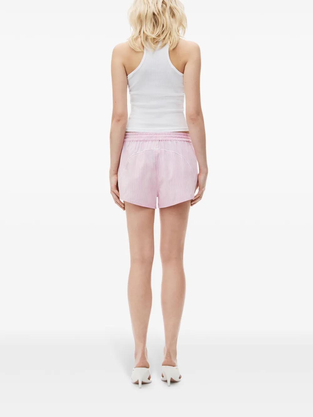 logo-embroidered striped shorts Product Image