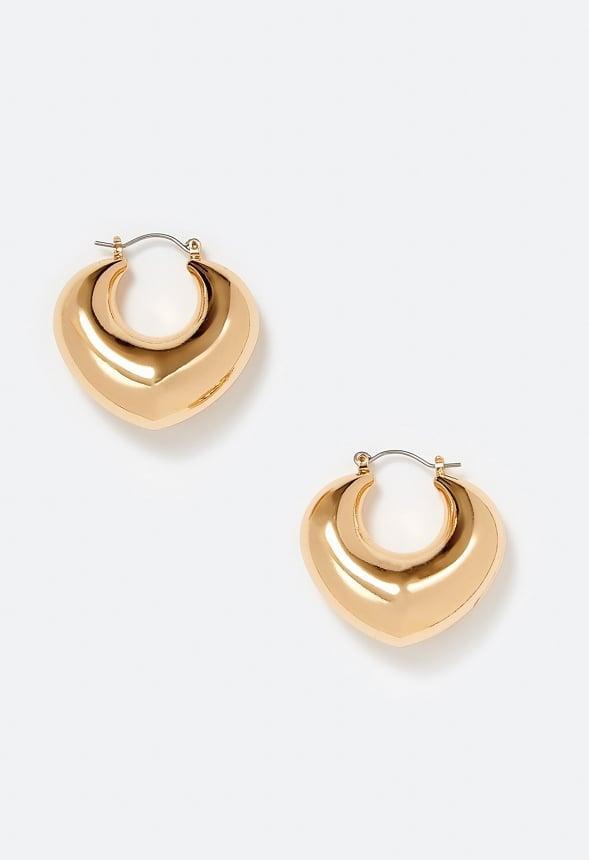 Tori Graduated Domed Metal Hoop Earrings Product Image