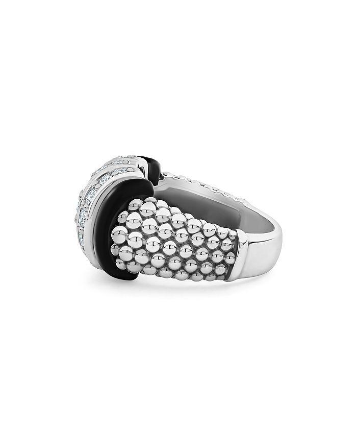 LAGOS Sterling Silver Black Caviar Diamond & Black Ceramic Statement Ring Product Image