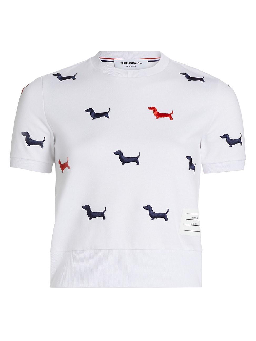 Womens Hector Embroidered Ribbed Cuff T-Shirt Product Image