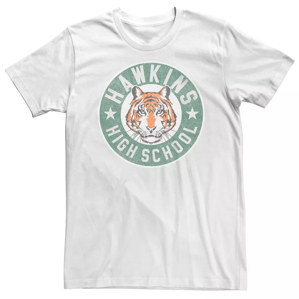 Big & Tall Netflix Stranger Things Hawkins High School Logo Tee, Men's, Size: 4XL Tall, White Product Image