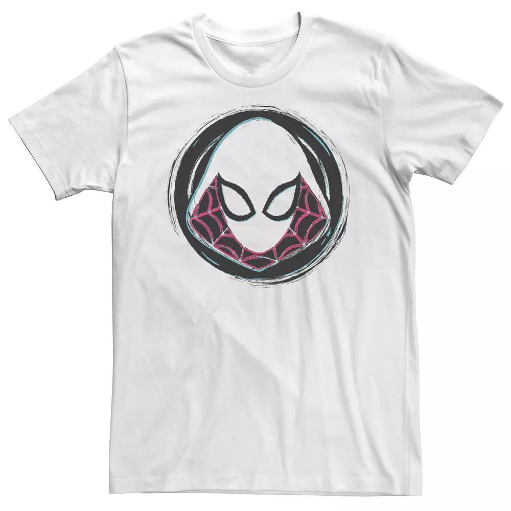 Big & Tall Marvel Spider-Gwen Face Symbol Badge Tee, Men's, Size: 4XL Tall, White Product Image