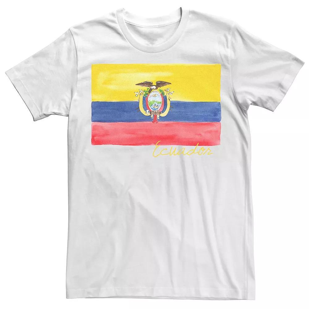 Men's HHM Ecuador Flag Watercolor Tee, Size: Medium, White Product Image
