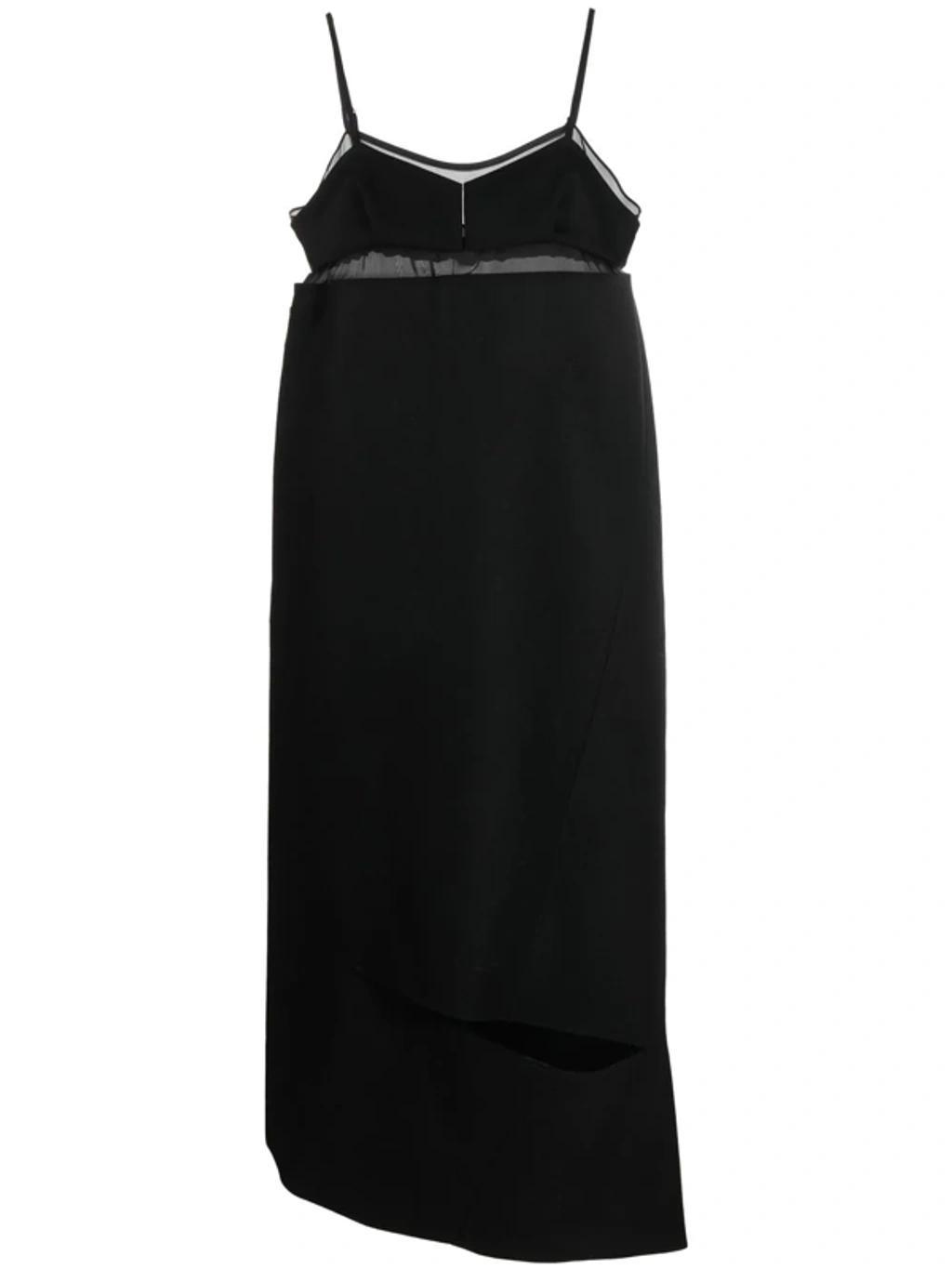 SACAI Melton Cold Wool Zip Midi Dress In Black Product Image