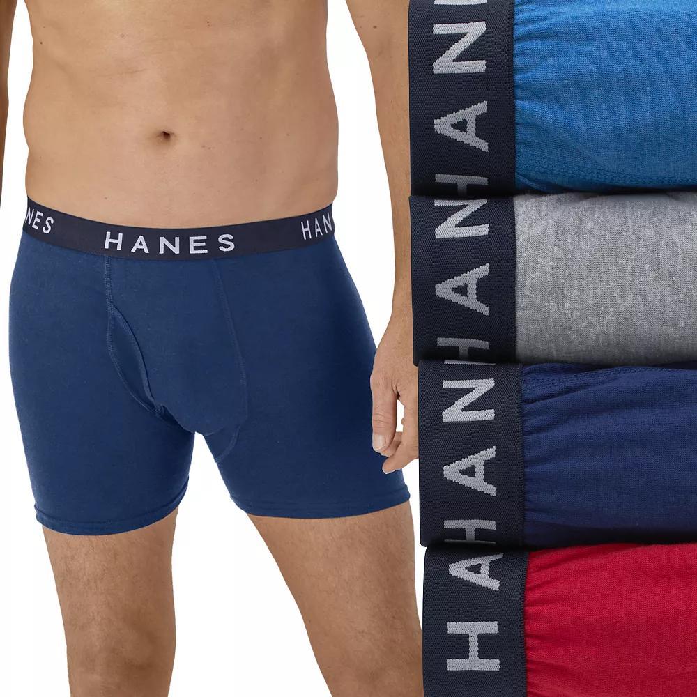 Hanes Ultimate 4-Pack Men's ComfortBlend Boxer Brief Underwear, Size: Medium, Blue Red Product Image