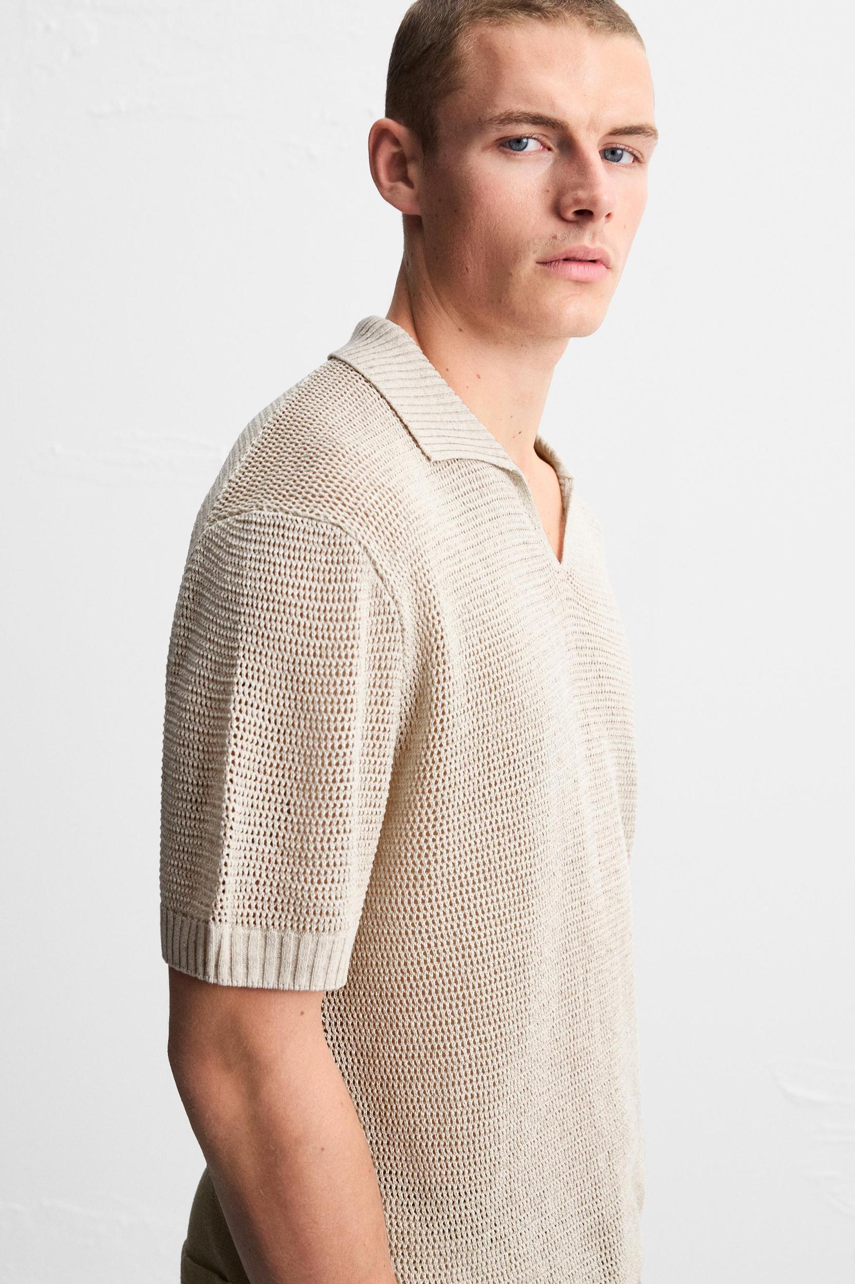 OPEN KNIT POLO Product Image