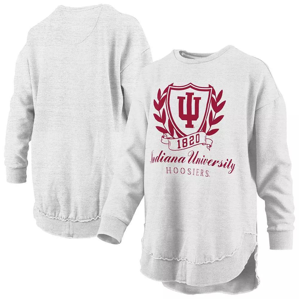Women's Pressbox Heather Gray Indiana Hoosiers Field Day Melange Poncho Pullover Sweatshirt, Size: XL, Grey Product Image