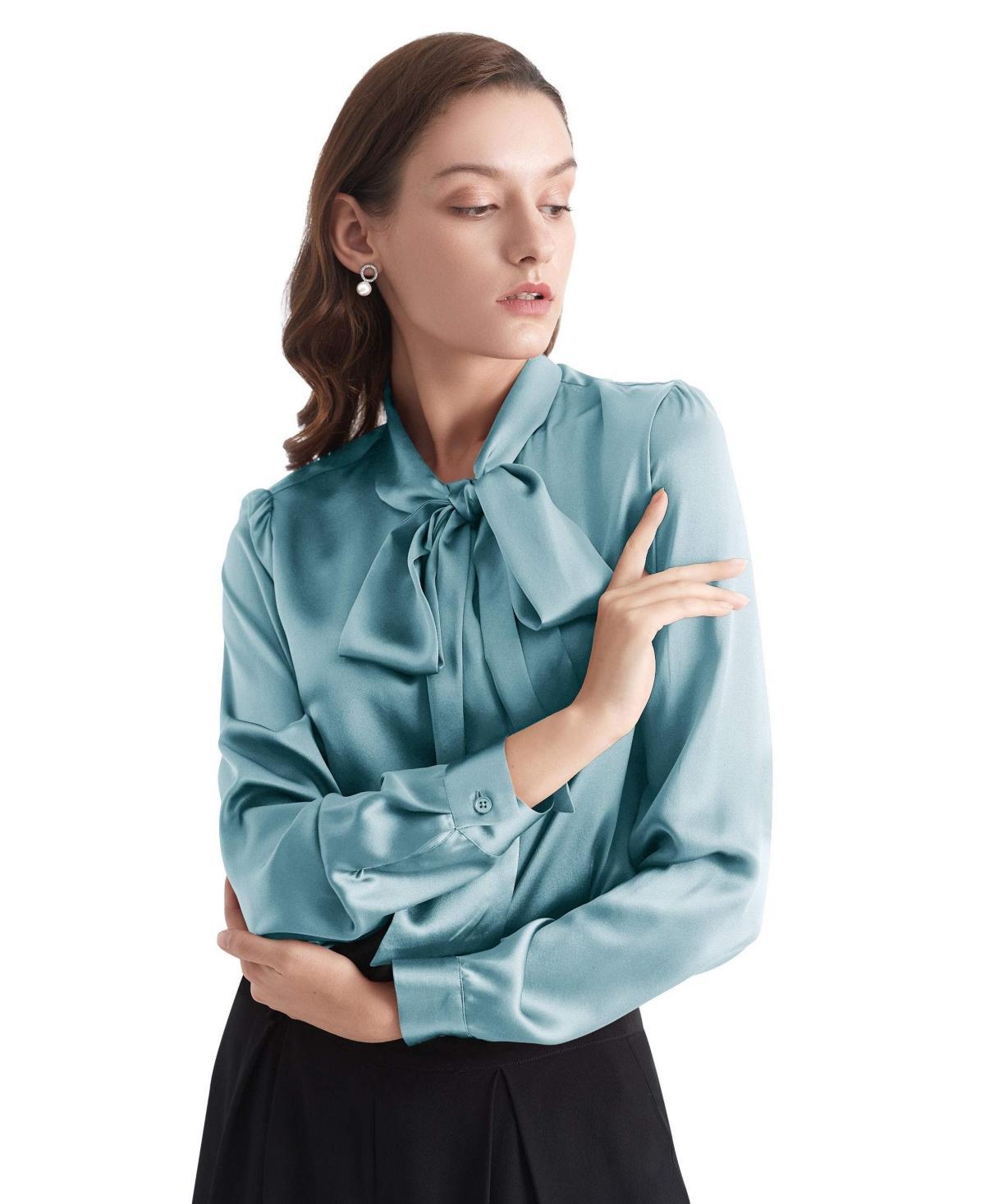 Lilysilk Womens Bow-tie Neck Silk Blouse Product Image