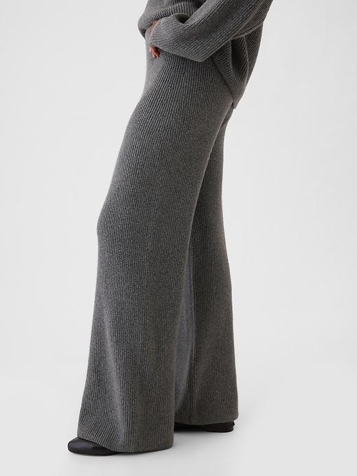 CashSoft Shaker-Stitch Sweater Pants Product Image