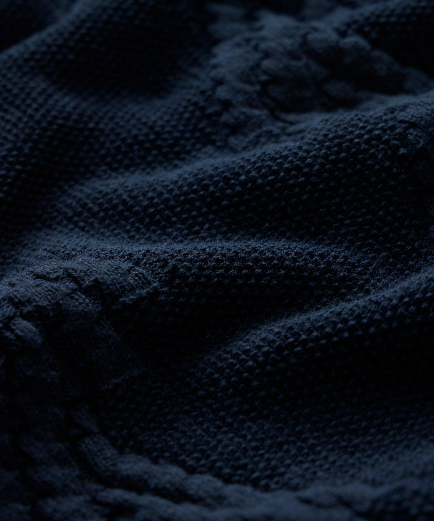 Cotton V-Neck Fisherman Sweater Product Image
