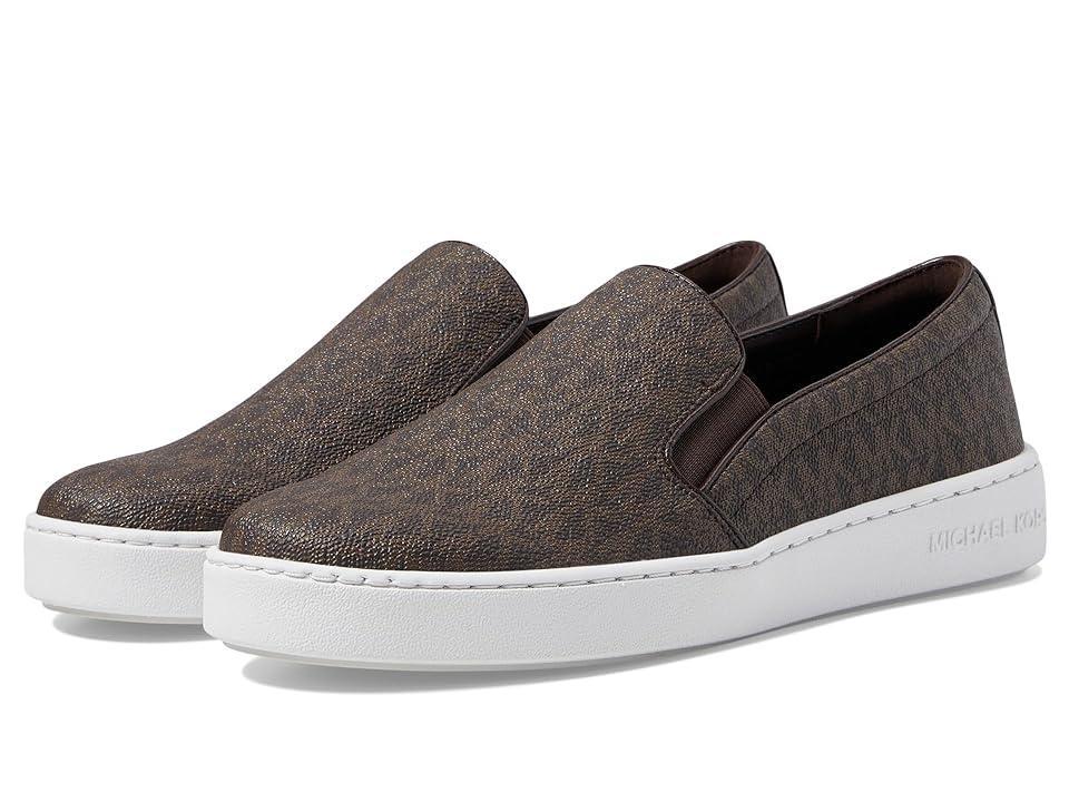 MICHAEL Michael Kors Keaton Slip-On Mini MK Logo Coated Canvas/Suprema Nappa Sport) Women's Slip on Shoes Product Image