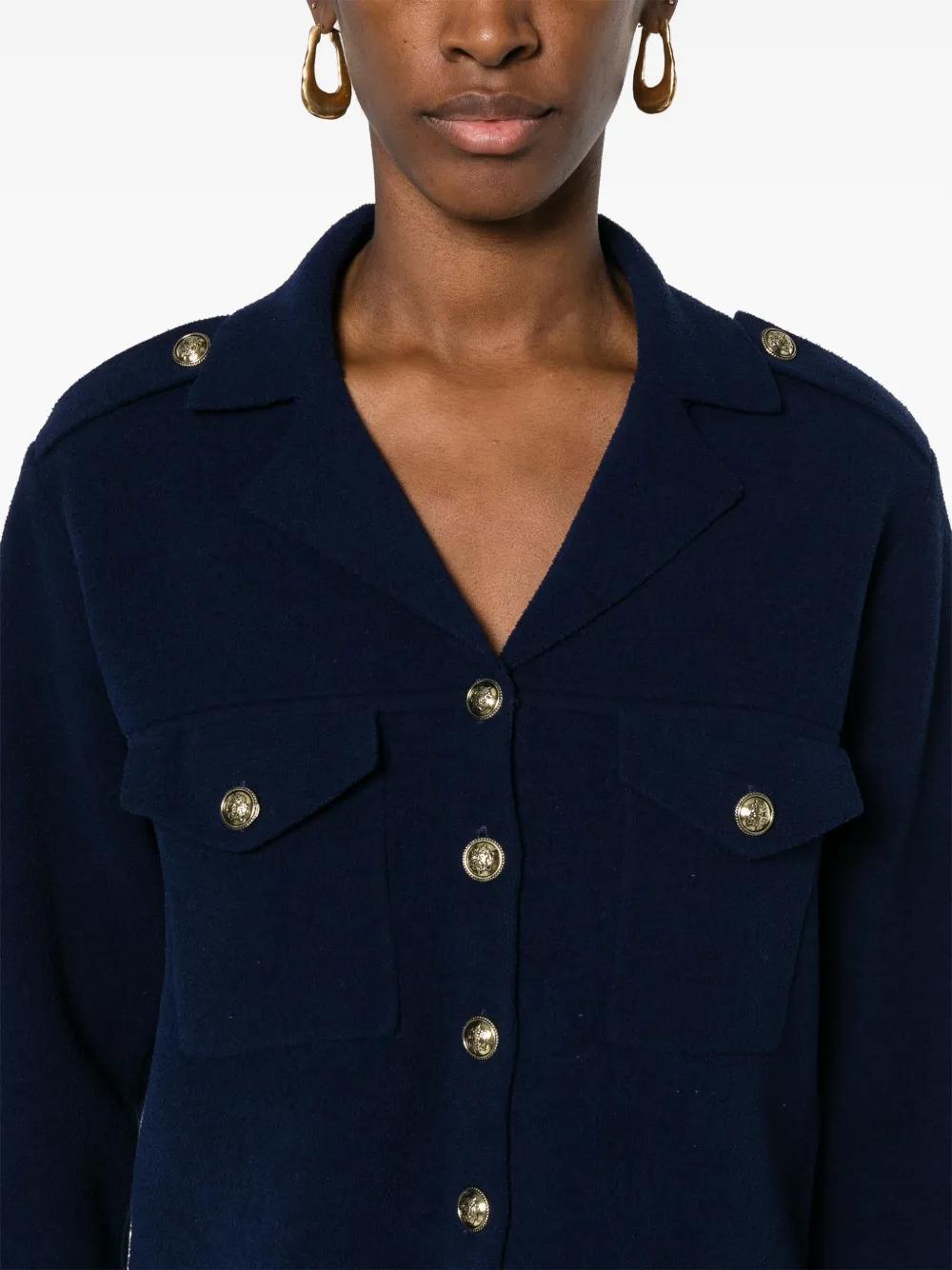 notched-lapels fleece blazer Product Image