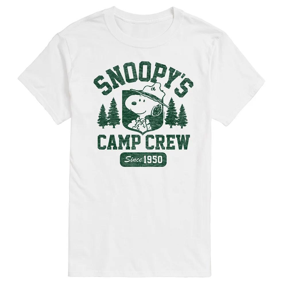 Men's Peanuts Snoopys Camp Crew Graphic Tee, Size: XL, White Product Image