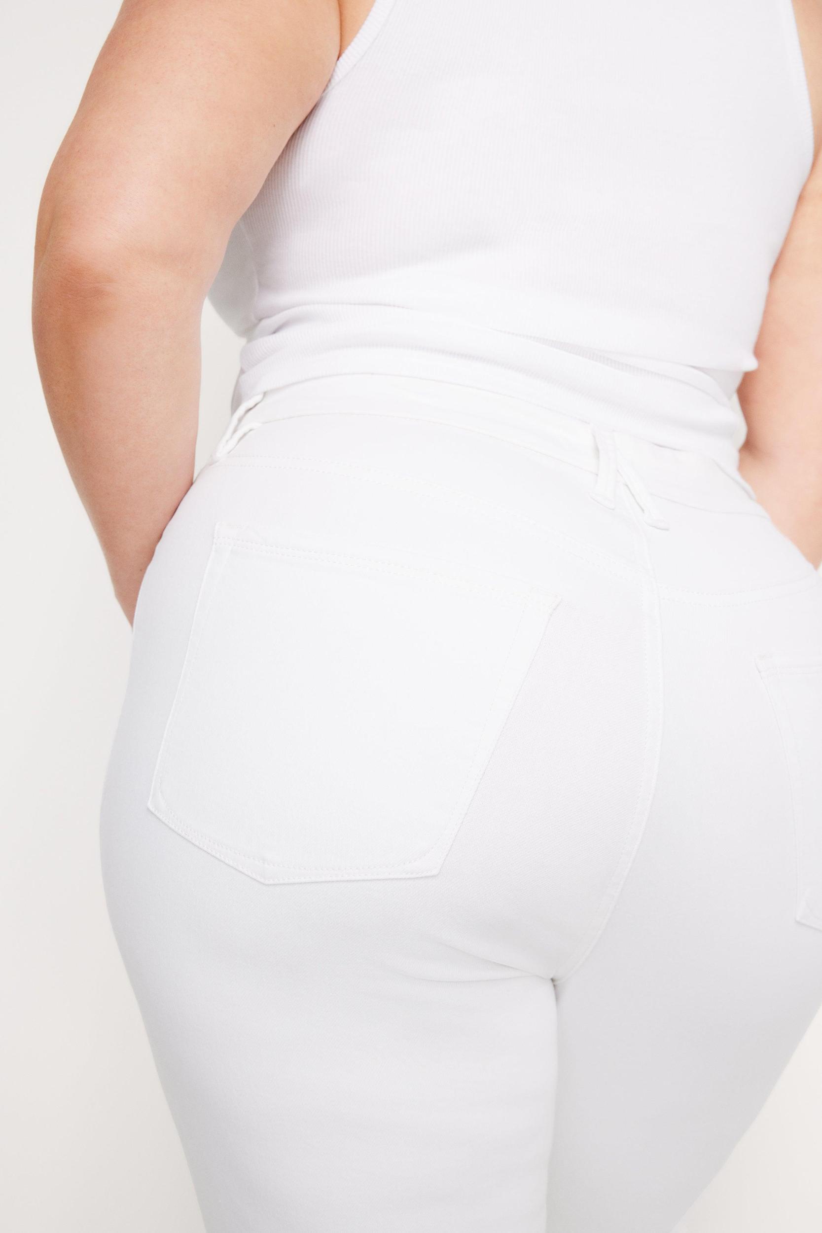 POWER STRETCH PULL-ON FLARE JEANS | WHITE001 Product Image