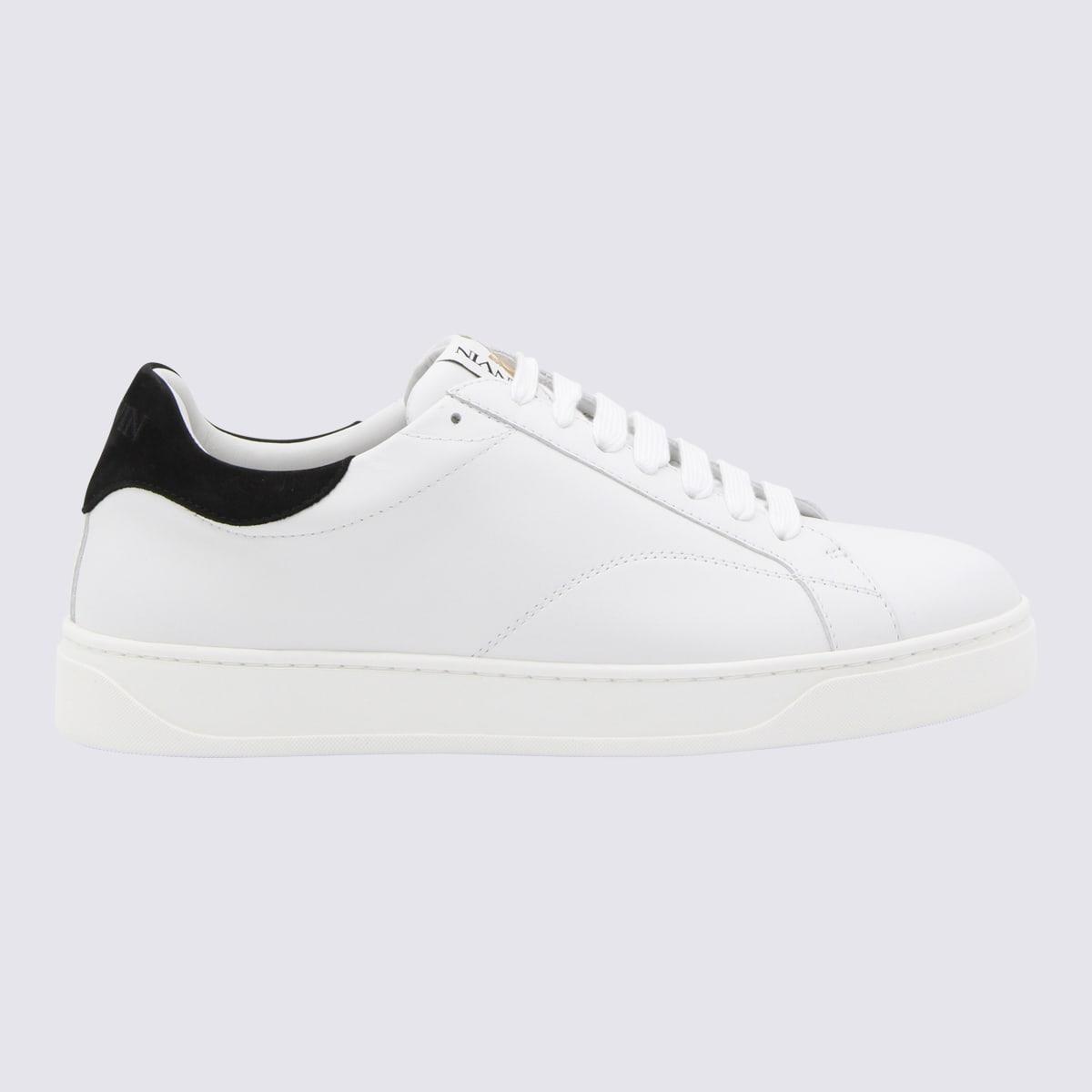 LANVIN Ddb0 Low-top Leather Trainers In White/black Product Image