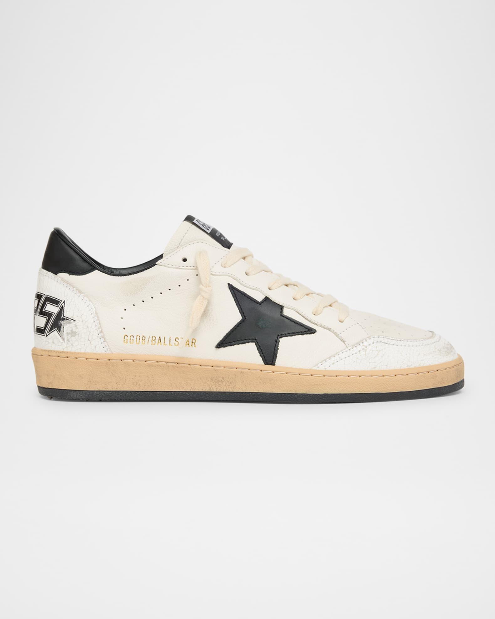 Men's Ball Star Distressed Leather Low-Top Sneakers Product Image