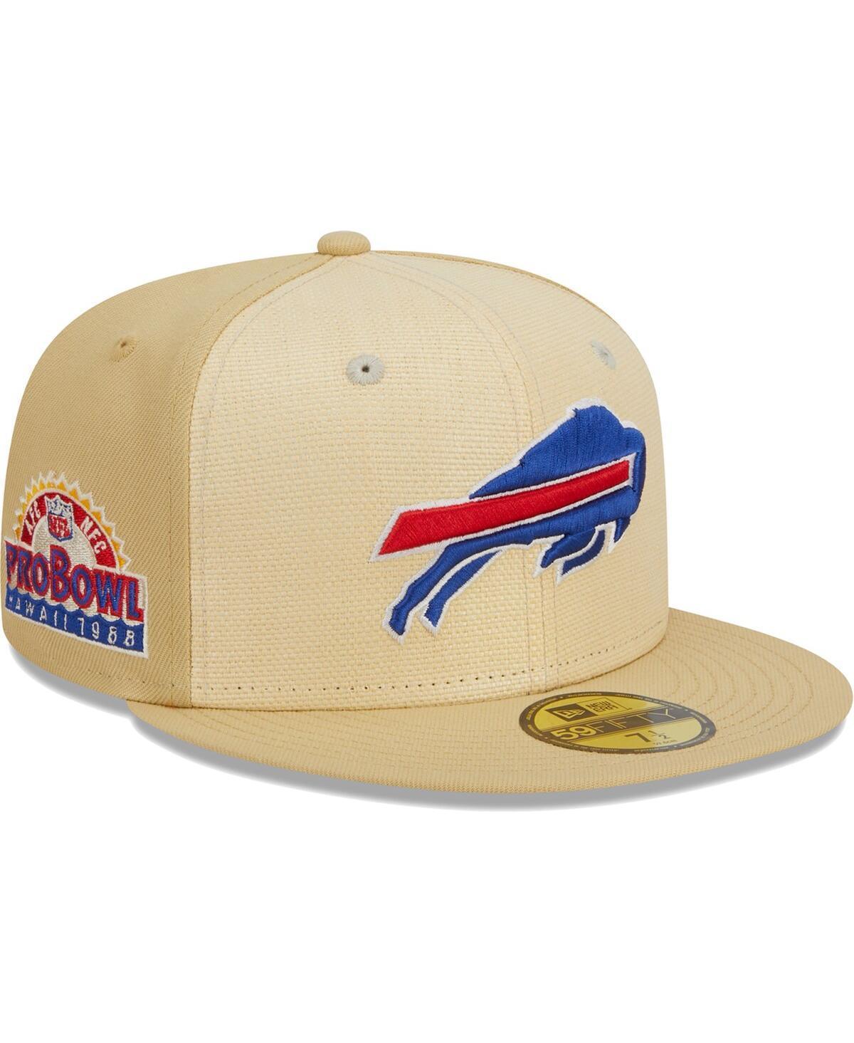 Men's New Era Khaki Buffalo Bills Raffia Front 59FIFTY Fitted Hat, Size: 7 1/4, Beig K Product Image