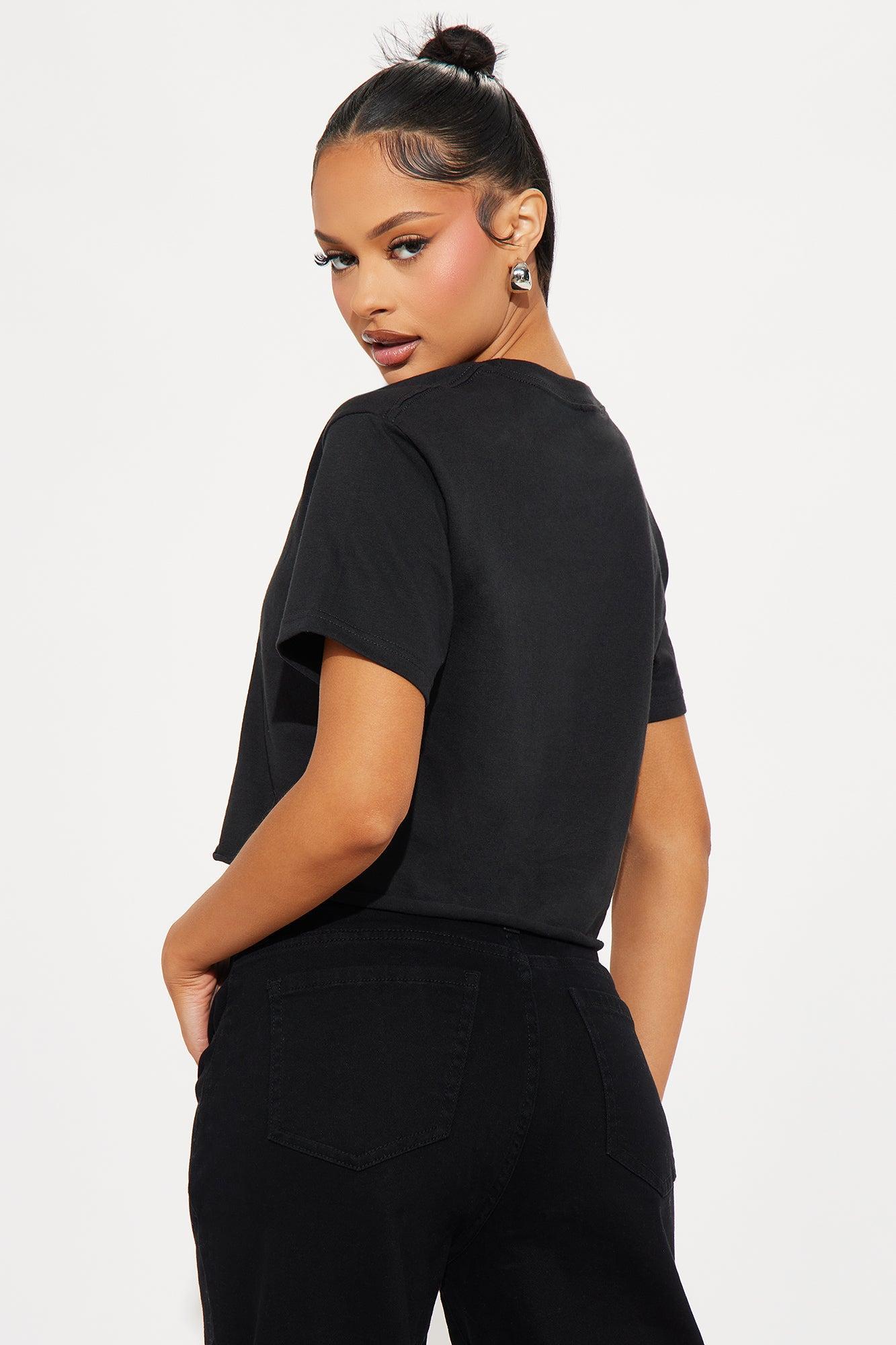 Champagne Club Cropped Tee - Black Product Image