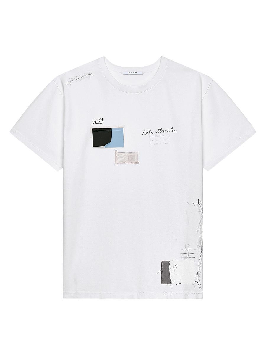 Mens T-Shirt in Cotton with Trompe LIl Pattern Product Image