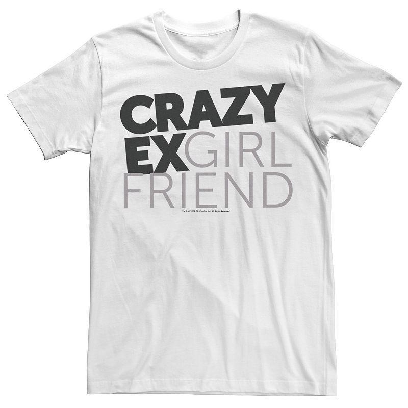 Men's Crazy Ex Girlfriend Black And Grey Font Tee, Size: Medium, White Product Image