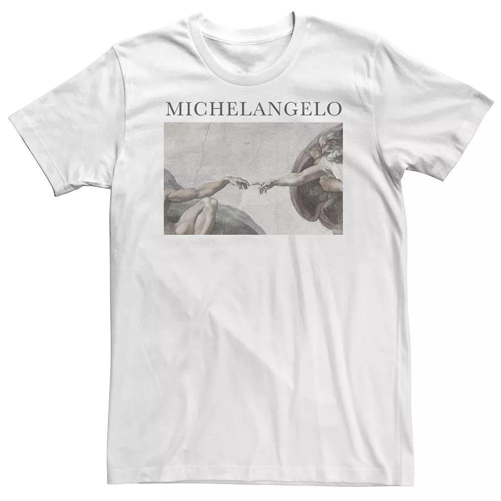 Big & Tall Michelangelo "Sistine Chapel" Painting Portrait Tee, Men's, Size: 5XL, White Product Image