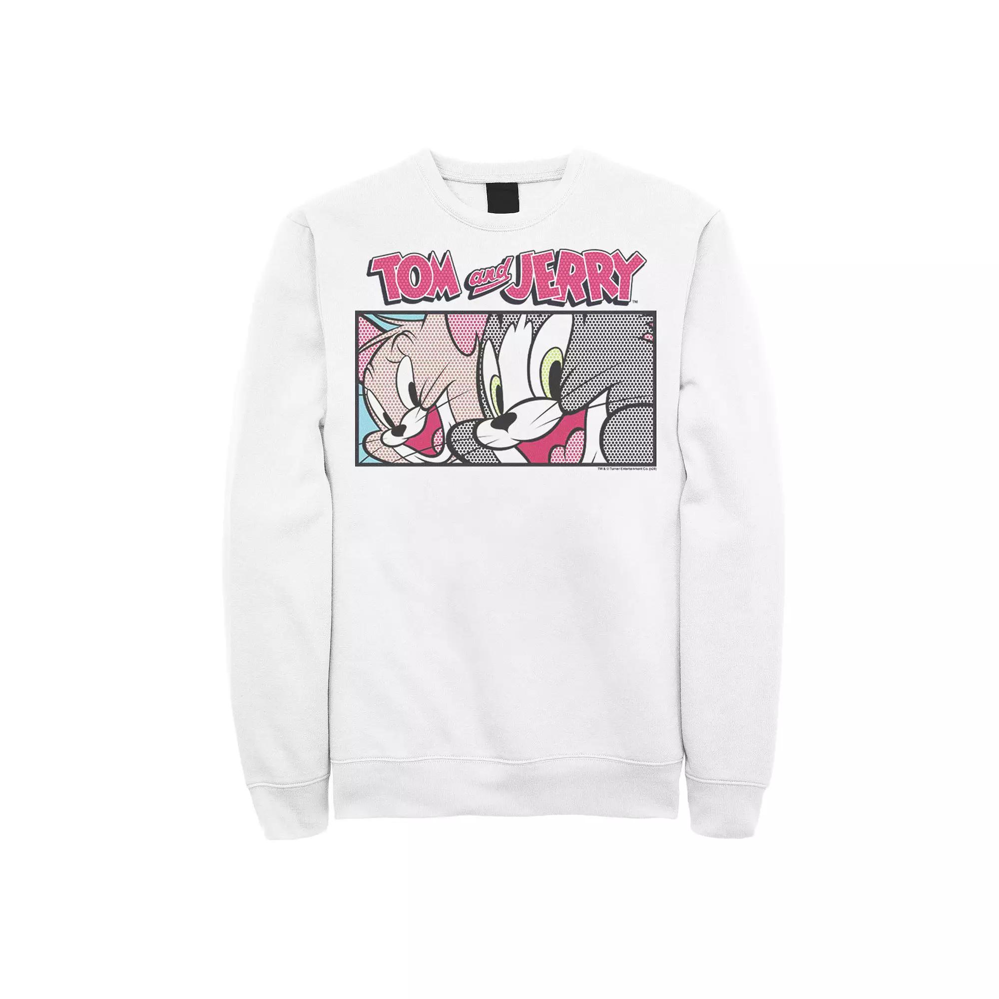Mens Tom And Jerry Comic Panel Sweatshirt, Men's, Size: XL, White Product Image