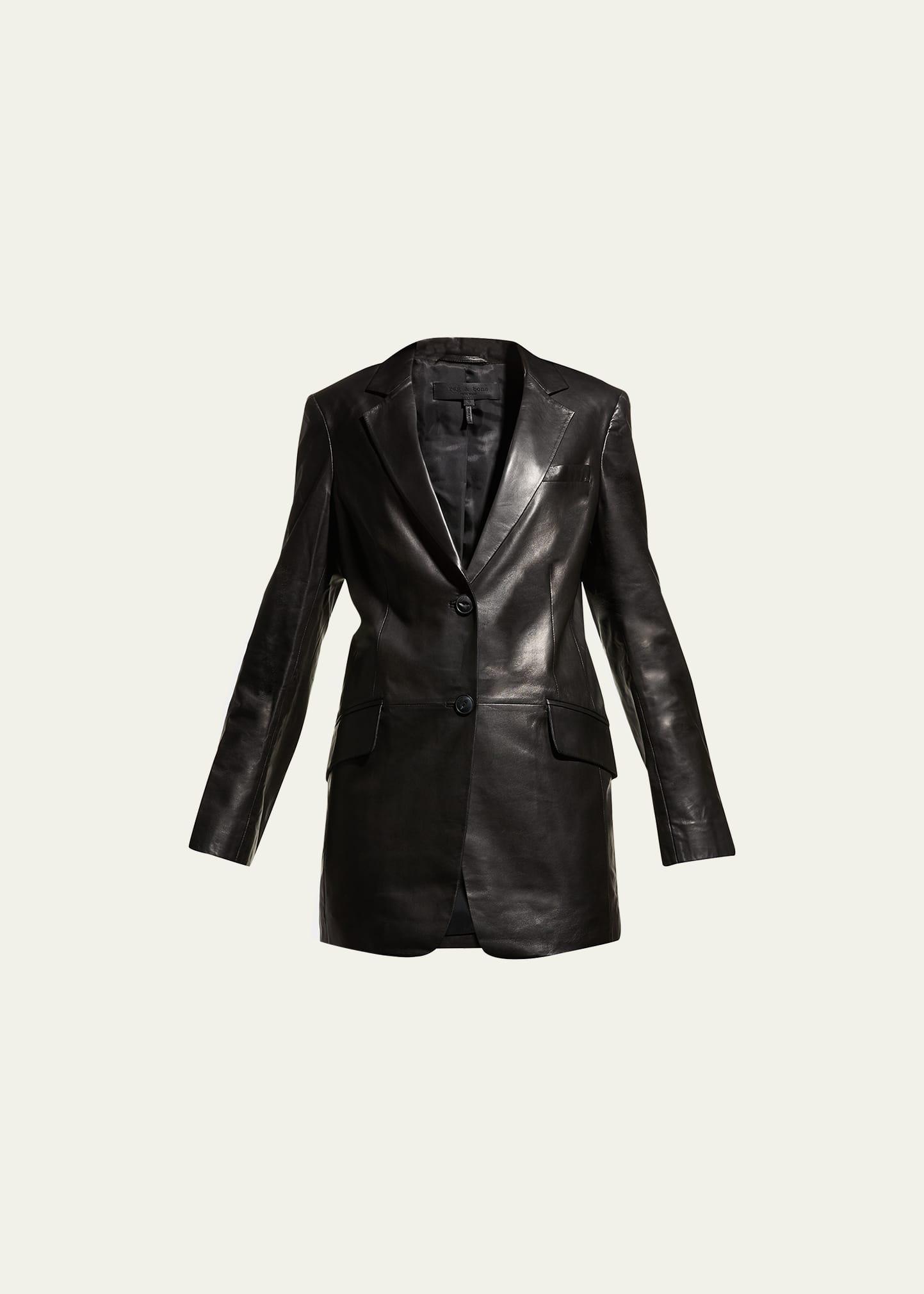 Charles Lambskin Leather Blazer Product Image