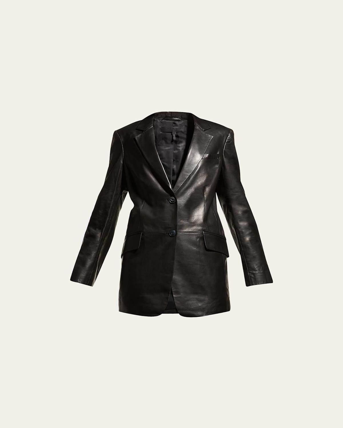 Charles Lambskin Leather Blazer Product Image