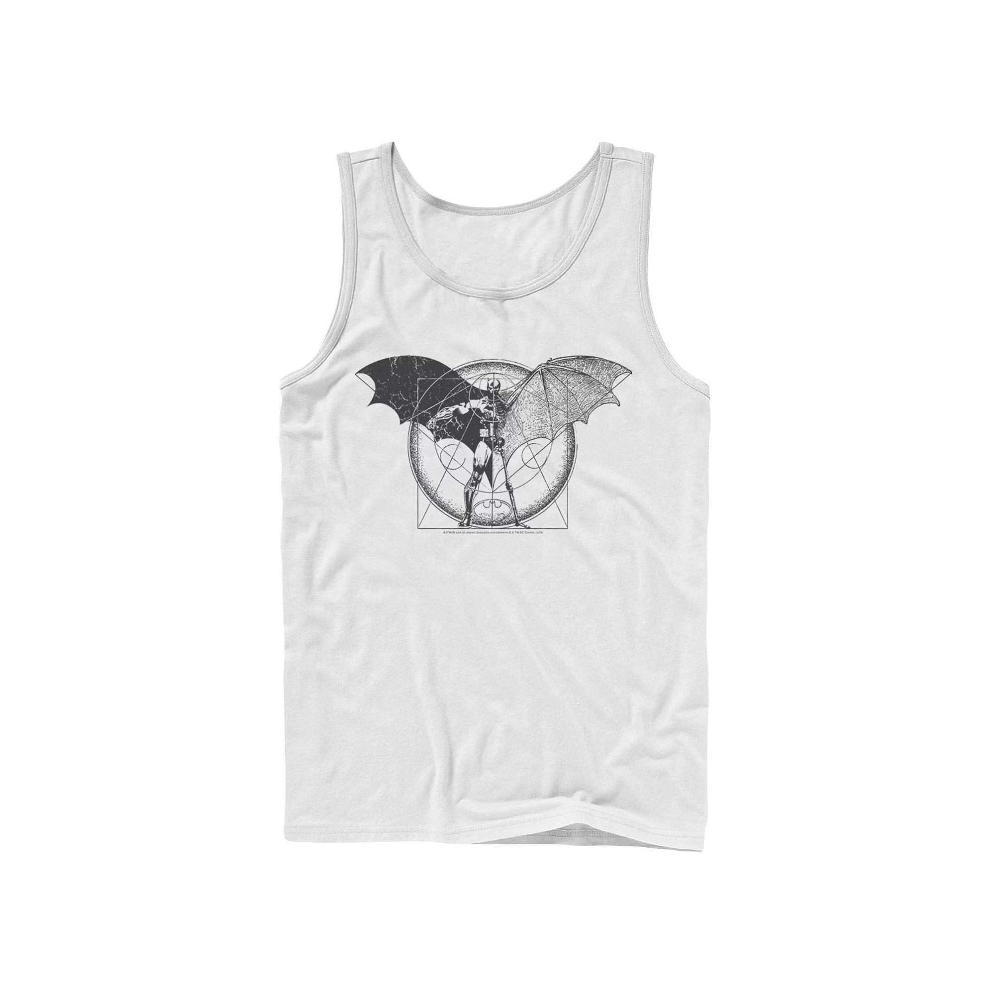Men's DC Comics Batman Half Skeleton Sketched Poster Tank Top, Size: Small, Grey Product Image