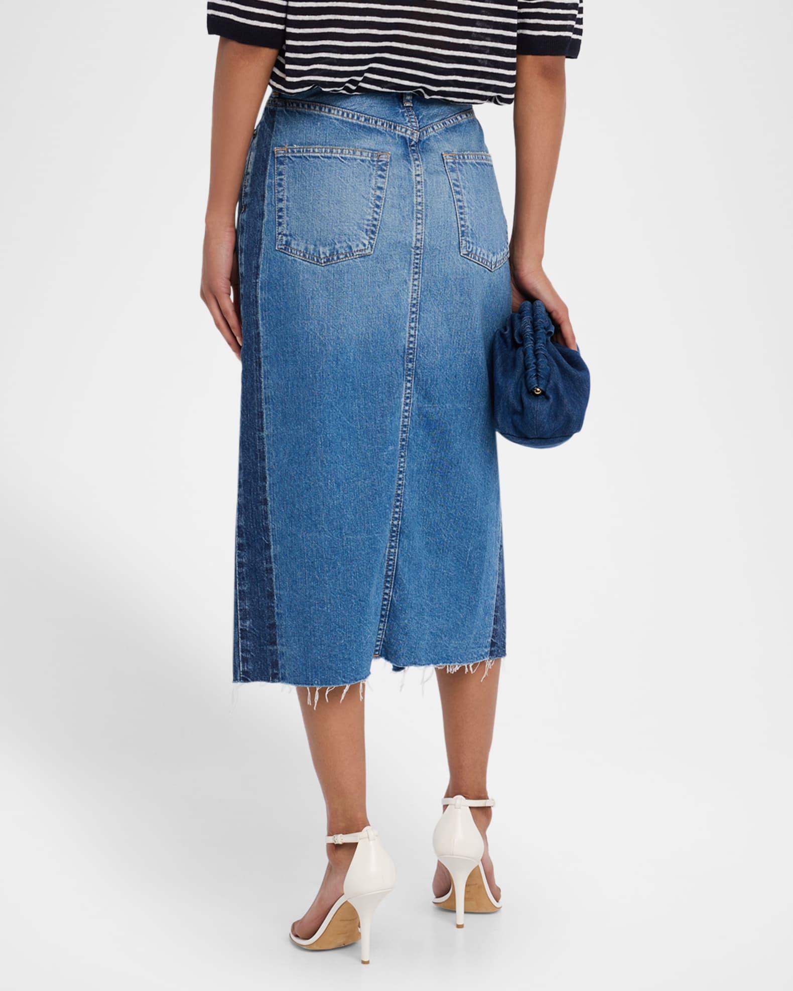 Putnam Crossover Denim Midi Skirt Product Image